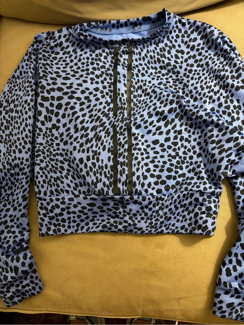 Jo+Jax Jenna Johnson Blue Cheetah Print Crop Top Youth Large YL